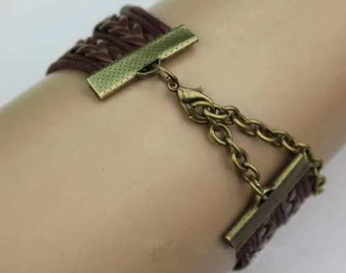 Vista 3 de Joyplancraft Pulsera legendaria de varias hebras, pulsera dorada de snitch y búhos, pulsera de amistad