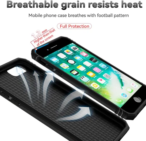 Vista 9 de M MAIKEZI Funda para iPhone 8 Plus, para iPhone 7 Plus, con cubierta para lente de cámara, protector de pantalla HD, protección contra caídas