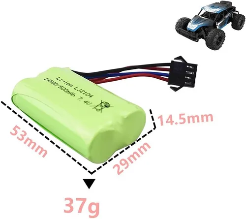 Vista 4 de 2 unids 7.4 V 500 mAh batería de litio para EC16 control remoto Off Road piezas de batería de litio del coche