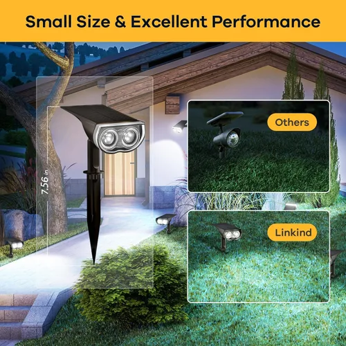 Vista 2 de Linkind Luces Solares para Exteriores StarRayS, Focos Solares Brillantes para Exteriores, Focos Impermeables IP67 para Jardín Patio Paisaje Sendero