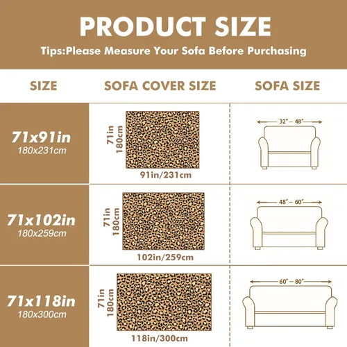 Vista 7 de Funda de sofá con estampado de leopardo y guepardo, fundas de sofá estampadas, fundas para sillón, funda resistente a las manchas, protector
