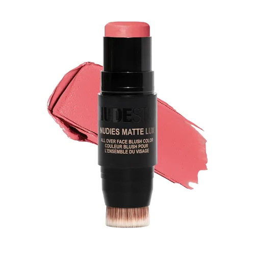 Vista 14 de Nudestix Nudies Matte Lux – 3-in-1 Soft-Matte Blush Stick for Cheeks, Eyes & Lips with Built-In Brush Cream-to-Powder Finish with Blurring Effect