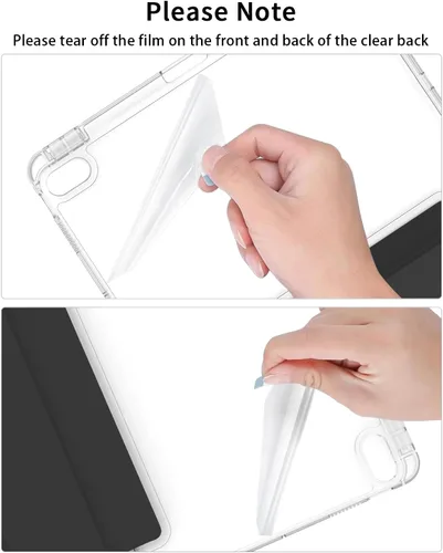 Vista 8 de Compatible con iPad (A16) de 11ª generación de 11 pulgadas 2025, funda para iPad de 10.9 pulgadas 2022, parte trasera transparente y cubierta