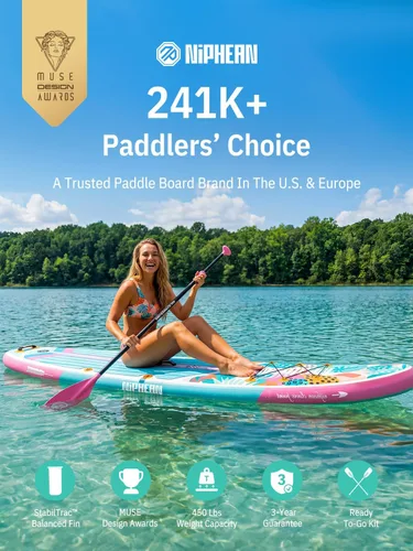 Vista 2 de Niphean Inflatable Stand Up Paddle Board with SUP Accessories