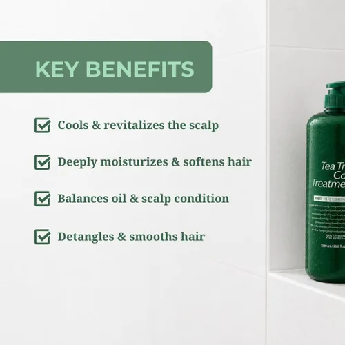 Vista 6 de Daeng Gi Meo Ri Tea Tree Cool Treatment Acondicionador refrescante para el cuero cabelludo con árbol de té y menta Hidratación profunda, suaviza