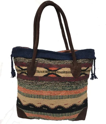 Vista 8 de Monterrey - Bolso de mano para mujer, tejido a mano, con estampado azteca del suroeste, asas G, Diseño G