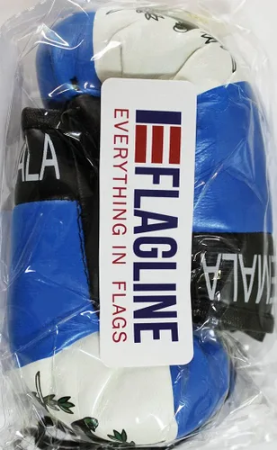 Vista 2 de Flagline Guantes de boxeo con diseño de bandera de Guatemala con conexión a presión negra