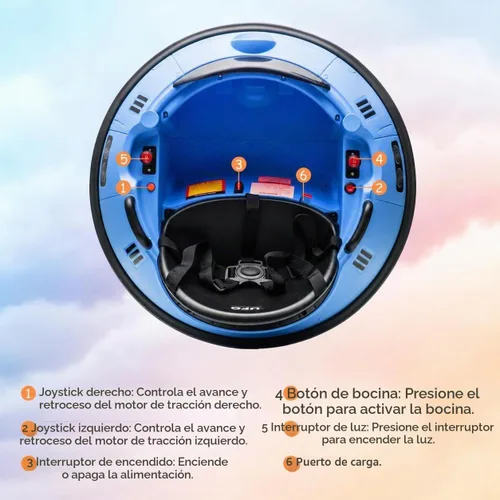 Vista 5 de Coche de parachoques eléctrico de 12 V con control remoto, cinturón de seguridad, música, luces intermitentes, giro de 360 grados, auto parachoques