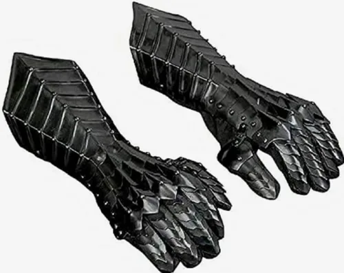 Vista 4 de Guantes de acero Nazgul Guanteletes de acero armadura medieval Señor de los anillos Lote Nazgul Fantasía