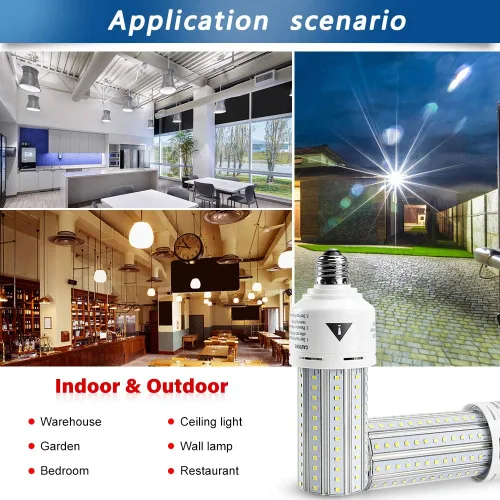 Vista 7 de Bombilla LED tipo maíz Mafuken de 500 W equivalente, 7500 lúmenes, bombillas LED de 60 W, super brillante, 5000 K, luz diurna blanca fría, E26/E27