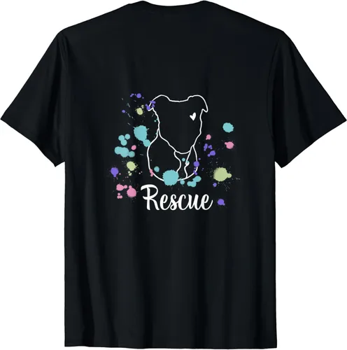 Vista 2 de Rescue a Pitbull Pitbull Colorful Pit FB Design Camiseta Negro S