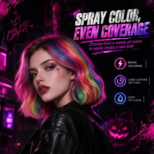 Vista 3 de Spray de color temporal para el cabello para niños, mujeres y hombres