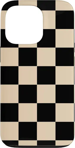 Vista 10 de Funda neutra clásica minimalista con patrón beige a cuadros para iPhone 17