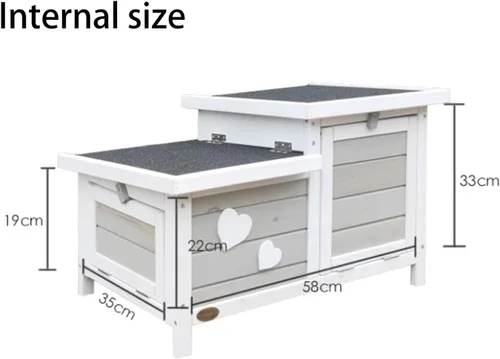 Vista 3 de Cat Villa Rabbit Villa Outdoor Rabbit House Indoor Cat House Outdoor Rabbit Cage Small Dog House Balcony Pet Nest Cat House,Green