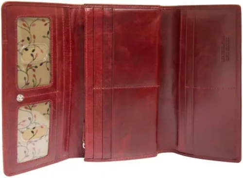 Vista 9 de Mancini - Cartera de piel triple con seguridad RFID para mujer