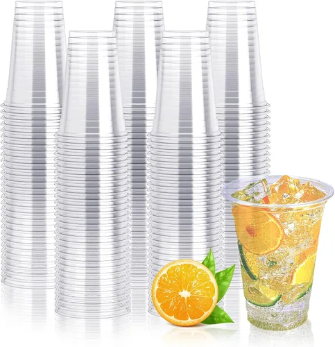 Vista 8 de Lilymicky Paquete de 200 vasos de plástico transparente de 9 onzas, vasos desechables de plástico de 9 onzas, transparentes, para fiestas