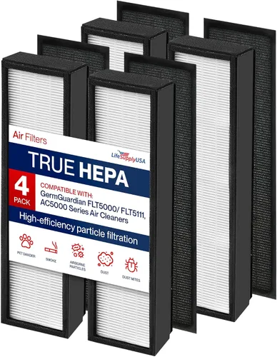 Vista 8 de FLT5000/FLT5111 Filtro C de repuesto compatible con purificadores de aire de la serie GermGuardian AC5000 HEPA + prefiltro de carbono LifeSupplyUSA