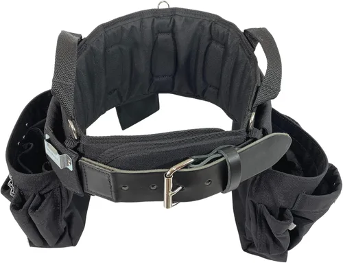 Vista 4 de BOULDER BAG - Cinturón profesional para electricistas MAX Combo con soporte trasero cómodo, hebilla de cinturón de cuero, cinturón de trabajo