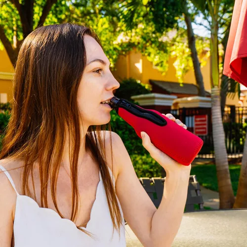 Vista 3 de Fundas aislantes para botellas de cerveza (multicolor) de neopreno con cremallera para botellas de cuello largo de 12 onzas (Multicolor