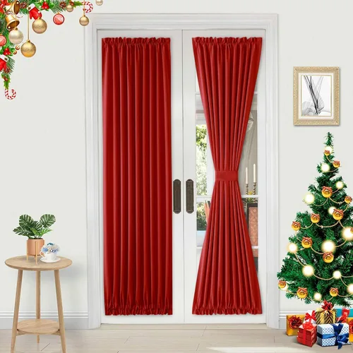 Vista 51 de DWCN Cortinas para Puertas Francesas – Cortinas opacas térmicas con bolsillo para barra para puertas con ventana de cristal, puertas de cocina