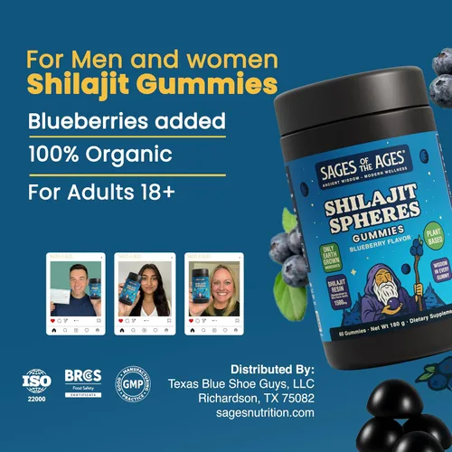 Vista 6 de Gomitas Shilajit – 1500 mg de shilajit del Himalaya para hombres Energía y Resistencia – Complejo de ácido fúlvico puro – Orgánico, vegano, sin OMG