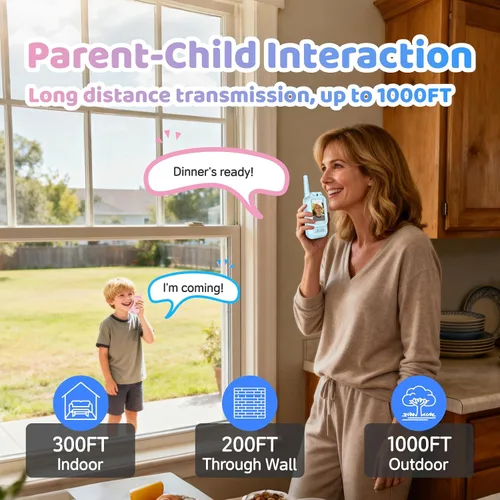 Vista 6 de Walkie Talkies de video con pantalla en tiempo real y cambiador de voz, radios recargables de largo alcance para niños de 3 a 12 años, regalos