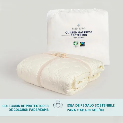 Vista 6 de FABDREAMS Protector de colchón acolchado orgánico tamaño Twin Almohadilla de colchón Funda de colchón Naturalmente transpirable Sin ruido
