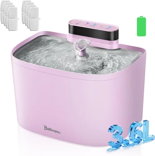 Vista 11 de Fuente de agua para gatos, fuente inalámbrica para gatos de 122 oz/3.6 L, fuente de agua inalámbrica para gatos en interiores, fuente de agua