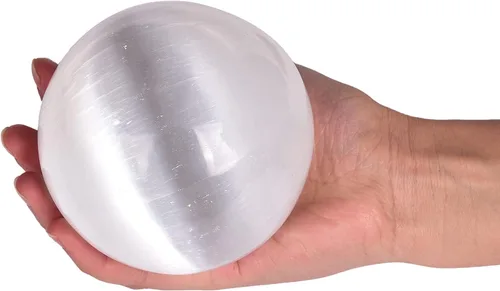 Vista 123 de JIC Gem Piedra Natural de Jaspe Africano Cristal de Curación Esfera Adivinación Bola de Piedra Preciosa, Feng Shui Reiki Aura Decoración