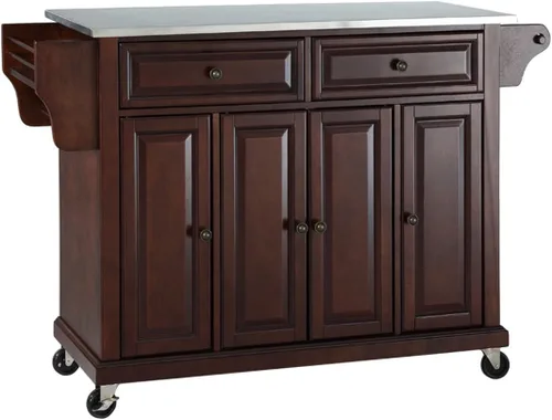Vista 16 de Crosley Furniture isla de cocina con ruedas, Madera, Negro