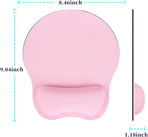 Vista 6 de TIDALSOIL Alfombrilla de mouse ergonómica con soporte de muñeca con base de poliuretano antideslizante, alfombrilla de mouse de espuma viscoelástica