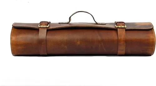 Vista 2 de Bolso Knige Roll de cuero genuino (marrón caramelo)