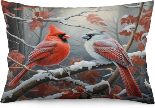 Vista 14 de Fundas de cojín decorativas para cama, diseño de pueblo de invierno, escena de invierno, con una casa victoriana en un entorno nevado, fundas