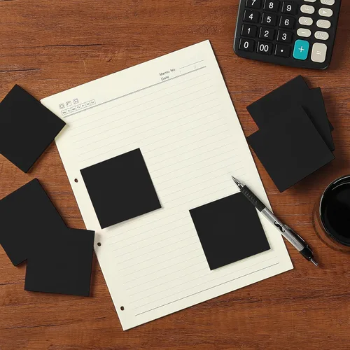 Vista 5 de Mr. Pen - Notas adhesivas, 3"x3", 12 blocs, 600 hojas, negras, notas Negro