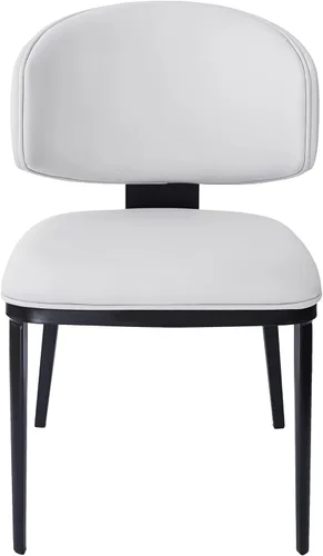 Vista 6 de Juego de 2 sillas de comedor tapizadas de piel sintética, sillas auxiliares para comedores, cocinas, salas de estar, juegos de mesa y sillas, silla
