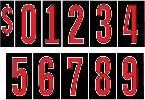 Vista 9 de EZ Line Calcomanías de vinilo para parabrisas de automóviles, calcomanías de números grandes, 13 docenas de suministros para concesionarios