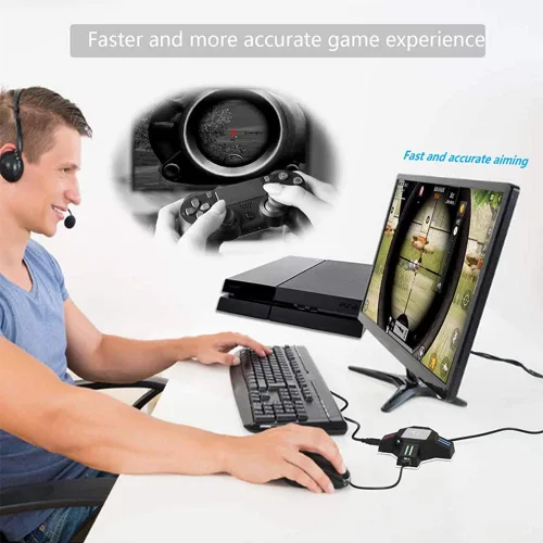 Vista 6 de Convertidor de voltaje-Adaptador de enchufe de viaje, para interruptor/PS4/PS3 Cargadores KX USB controlador de juego convertidor teclado ratón