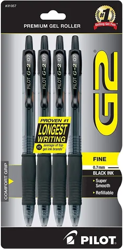 Vista 6 de Pilot G2 - Bolígrafos de gel premium con punta gruesa, bolígrafos de tinta gel, 1 mm, paquete de 4, colores clásicos surtidos - Ideal para escritura