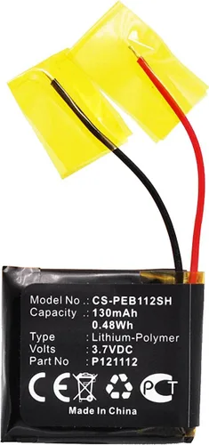 Vista 5 de Batería de repuesto de 130mAh para Pebble Pebble Steel E-Paper 401S Watch 2 P121112 (3.7V)
