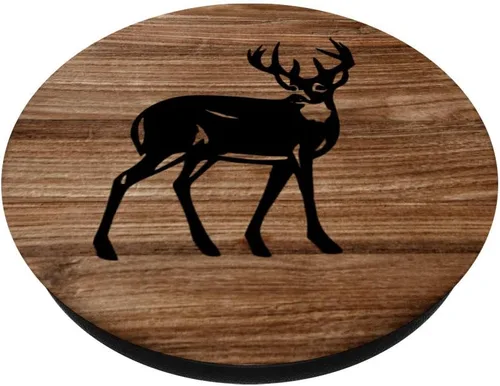 Vista 2 de Buck deer caza tabla de madera exterior Pop Socket – PopSockets Grip y soporte para teléfonos y tabletas