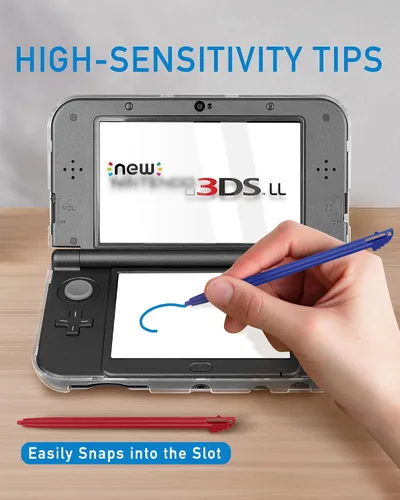 Vista 6 de 4-in-1 Accessories Kit for Nintendo New 3DS XL/LL – Full Protection Bundle Includes Carrying Case, Clear Hard Shell, 4 Stylus Pens & 2 Sets of