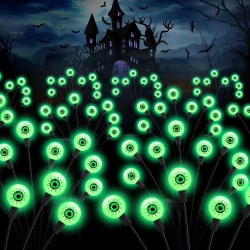 Vista 12 de Luces solares para exteriores (2 paquetes - 16 LED), luces solares para jardín ASMAD, decoraciones al aire libre, luz de luciérnaga para decoración