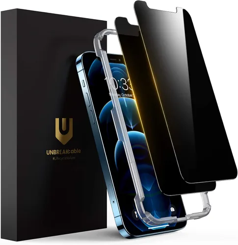 Vista 10 de UNBREAKcable Paquete de 2 protectores de pantalla de privacidad para iPhone 11 Pro Max/Xs Max, vidrio templado inastillable