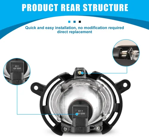 Vista 5 de CPW Luces antiniebla compatibles con Cadillac CTS 2008-2014 Premium 2008-2012 Chevy Malibu 2007-2009 Saturn Aura 2013-2016 Buick Encore Proyector