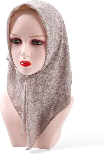 Vista 4 de K-Elewon Bufanda cuadrada mediana de 27.5 pulgadas para mujer, bufanda para la cabeza, 2 unidades, bufanda para el cuello, bufanda para el cabello