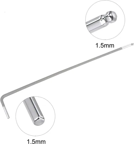 Vista 3 de uxcell Llave hexagonal de extremo de bola de 0.059 in, herramienta de reparación de acero S2 en forma de L brazo largo 2 piezas
