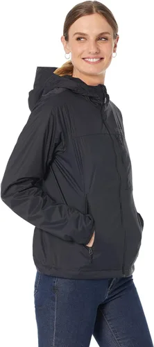 Vista 2 de MARMOT Sudadera con capucha Ether Driclime para mujer, transpirable, cómoda, plegable, cortavientos con capucha Negro
