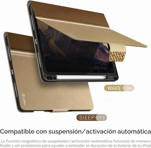 Vista 7 de KingBlanc Funda de cuero PU para iPad Pro 11 pulgadas 4ª/3ª/2ª/1ª Beige