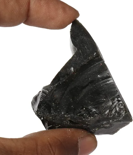 Vista 3 de GEMHUB Natural Black Obsidian Healing Crystal Loose Gemstone 352.20 CT Rough Black Obsidian