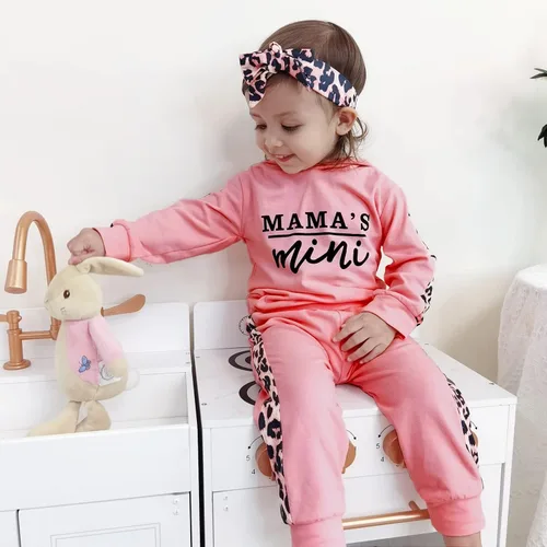 Vista 2 de Conjunto de ropa para bebé recién nacido, sudadera con capucha y pantalones, diadema para niña pequeña